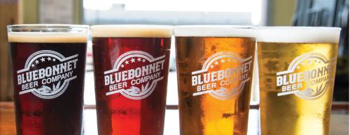 Bluebonnet Beer Co. serves four core beers as well as seasonal offerings.
