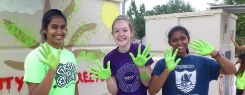 Teens4Green members volunteer in different activities, such as decorating dumpsters.