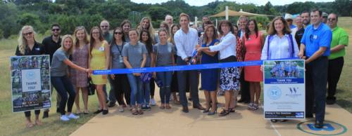 Representatives from United Way of Williamson County, The Honest Co. and Williamson County gathered July 18 to open the countyu2019s second Born Learning Trail.