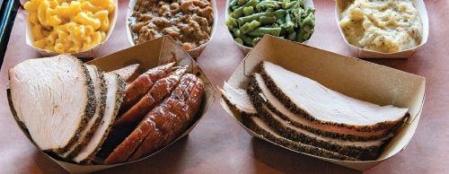 Owner James Jonesu2019 award-winning smoked turkey is featured on the menu, along with homemade sides and sausage.