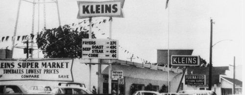 Kleinu2019s Supermarket was located at 300 W. Main St. in Tomball from 1933-1969.