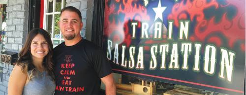 Owners Shane and Bianca Nobles opened Pain Train Salsa on Main Street in Tomball in August 2015.