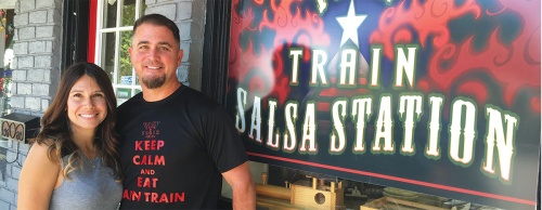 Owners Shane and Bianca Nobles opened Pain Train Salsa on Main Street in Tomball in August 2015. 
