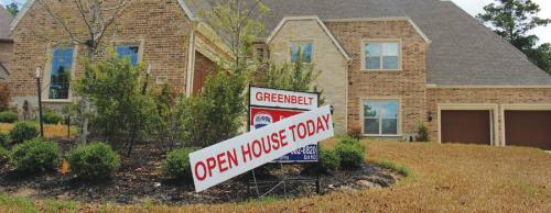New home sales in The Woodlands are still doing well despite the oil and gas crash, like this home built by Darling Homes in Coronet Ridge.