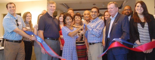 The Cedar Park and West Austin chambers of commerce join the Bhaiwala family to celebrate the opening of the Holiday Inn Express & Suites Austin NW/Four Points with a ribbon cutting Thursday.