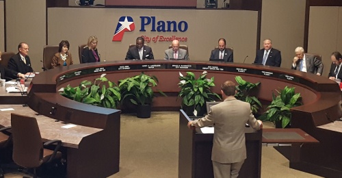 Plano City Council hears from Engineering Director Caleb Thornhill at its Sept. 12 meeting.