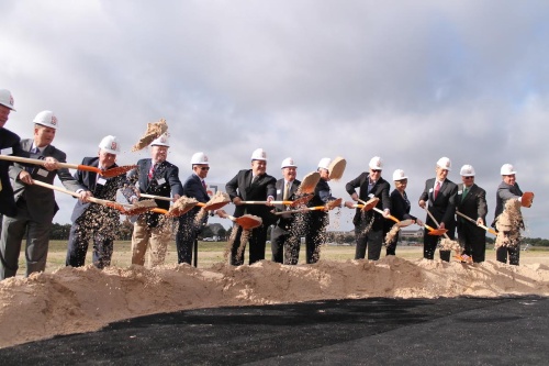 Frisco Station land partners and city officials break ground on the 242-acre development.