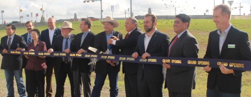 Officials cut the ribbon on the new intersection of Yarrington Road and I-35 today. 