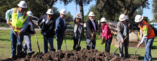 City and state officials join contractors and  staffers from the Texas Department of Transportation Nov. 14 to celebrate the start of the Bee Caves Road Improvement Project.