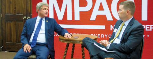 U.S. Rep. Michael McCaul, R-District 10, (left) spoke about priorities after being re-elected.