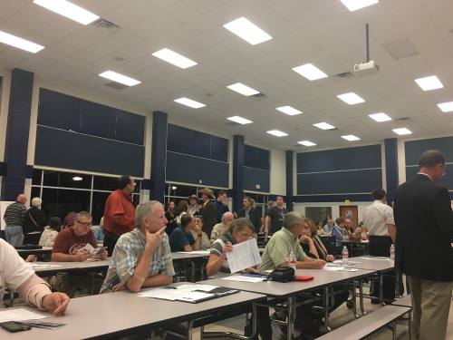 Dozens of residents attended a water town hall meeting Monday night in Magnolia.