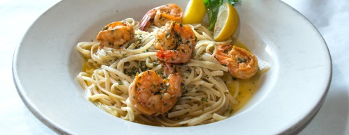 Verona Ristorante Italiano offers traditional Italian food in the Lakeway Commons shopping center including pasta with shrimp.