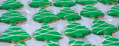 Holiday pastries are featured by the shop.