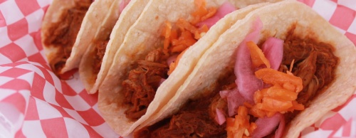 The Piggy 4-Pack of tacos, $9, is one of the top-selling items on Piggy Pibil's menu.