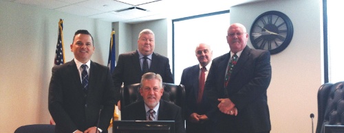 The Montgomery County Commissioners Court, from left: nJames Noack, Jim Clark, Judge Craig Doyal, Mike Meador and Charlie Riley