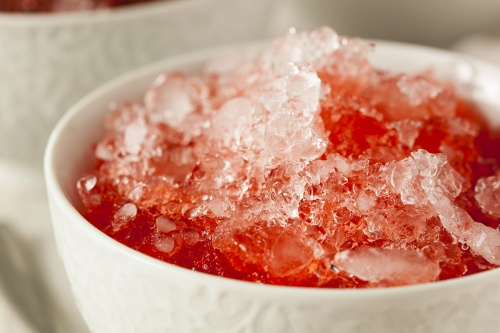 Refreshing Homemade Shaved Ice in a Bowl