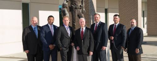 The 2016-17 Pearland City Council, from left: Tony Carbone, Derrick Reed, Mayor Pro Tem Gary Moore, Mayor Tom Reid, Keith Ordeneaux, Greg Hill and Trent Perez