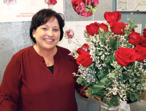 Valentineu2019s Day roses at Flowers by Adela cost $59.99 for a half-dozen and $109.99 for a dozen.