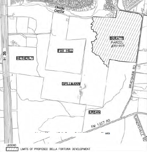 Bella Fortuna was approved as a development district east of I-35 in Travis County at a Travis County Commissioners Court meeting Oct. 31, 2017.  
