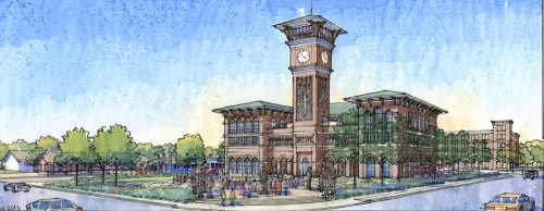 Grapevine's TEX Rail station will be at the corner of Main Street and Dallas Road.