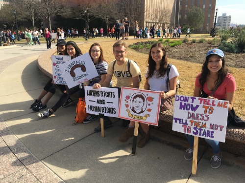 Thousands of demonstrators gathered at the Texas Capitol Jan. 21 to march for women's rights and equality. 