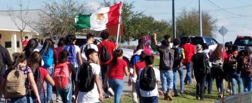 Lehman students walked out of class and took to a nearby roadway Friday.