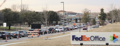Traffic backs up on Legacy Drive as drivers wait for the light to turn green at SH 121 frontage road. Nearby, a number of corporate office buildings are scheduled to open in 2017, compounding congestion on the area's roadways.