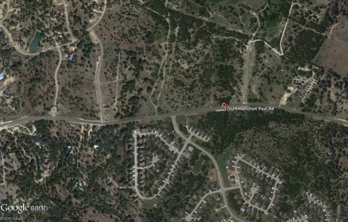 A Google Earth image shows the planned Provence development just north of Hamilton Pool Road.