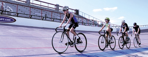 The Superdrome is a 250-meter, wooden velodrome bike track used for racing, classes and clinics.