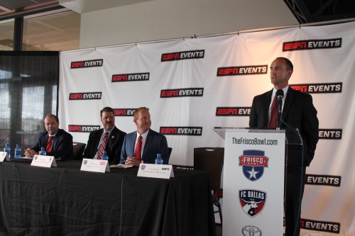 Officials announce the Frisco Bowl coming to Toyota Stadium on Dec. 20.