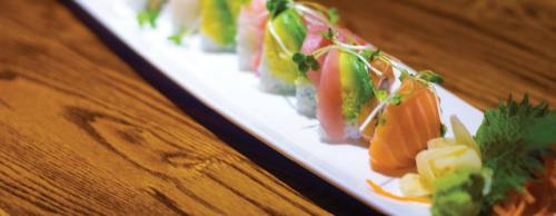 Atsumi Asian Kitchen and Sushi Bar serves a Rainbow Roll.