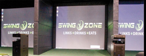 Swing Zone features indoor golfing simulators with 18-hole courses to simulate some of the worldu2019s top courses. To play, guests can bring their own golf clubs and real golf balls, although rental equipment is available.
