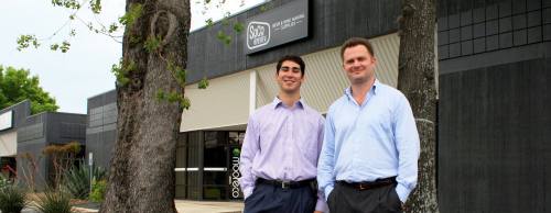 (From left) Co-owners of SoCo Park William White and John Collins purchased the property to provide amenities for the surrounding developments.