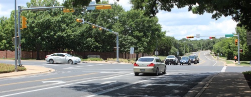 Earlier this month, flashing yellow left-turn signals were added to the intersection of Convict Hill Road and Escarpment Boulevard. 