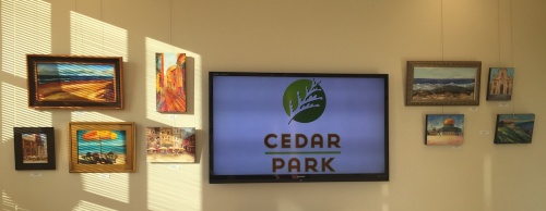 The Cedar Park Parks, Arts and Community Enrichment board selects the artwork displayed in City Council chambers.