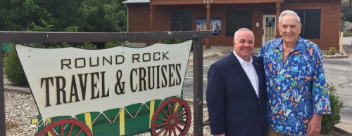 Will Peckham and his father, Bill, work with four other travel agents at the family-owned Round Rock Travel & Cruises.