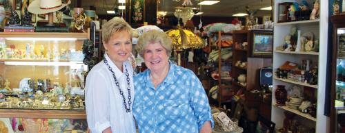 Karla Baker (left) owns Spring Antique Mall, which Jackie Kerbow (right) opened in 1992.