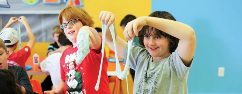 Children perform a variety of fun science experiments at Nutty Scientists of Houston.