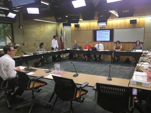 Deputy Chief Financial Officer Ed Van Eenoo presented the feasibility of the city entering into a tax swap agreement with AISD to city council during a council budget work session on Wednesday. 