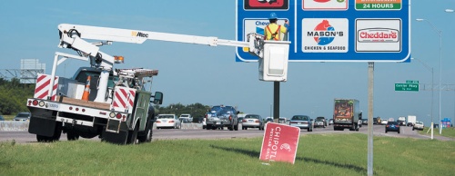 Blue highway signs are part of TxDOT program