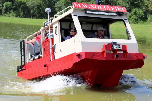 The Magnolia Volunteer Fired Department added an amphibious flood rescue vehicle to its fleet Thursday.