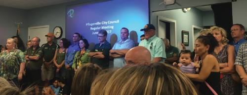 In June a large crowd of Blackhawk Golf Club-area homeowners urged Pflugerville City Council to purchase the course after the owner listed it for sale.