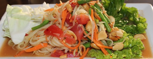 The menu at IM Thai Cuisine includes classic Thai dishes, such as green curry and pad thai, made with fresh ingredients. 