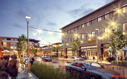This rendering shows a street view site concept of Southgate McKinney.