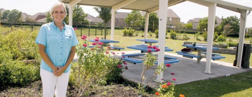 Stephanie Baker operates Ready to Grow Gardens at 15 Cy-Fair ISD elementary schools, teaching students about gardening while also growing fresh fruit and vegetables used in school cafeterias.