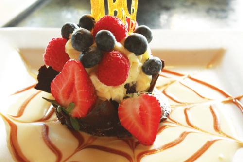 Juanu2019s Chocolate Gondola ($8.50) features berries and a white chocolate mousse. 