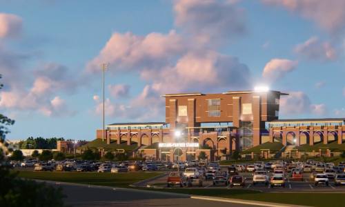 A rendering of Mustang-Panther Stadium was released by Grapevine-Colleyville ISD last fall.