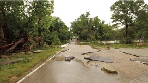 Seven low-water crossings on Spicewood Springs Road make flooding inevitable, as seen here during the June 4, 2016, flood.