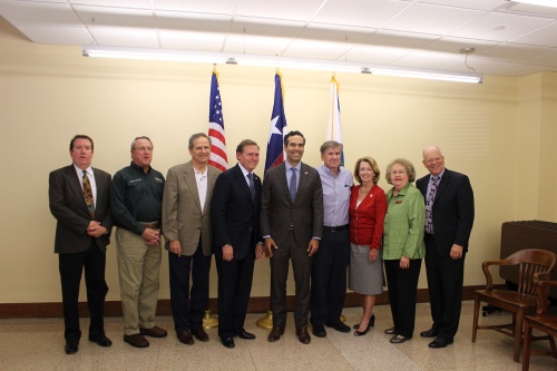 Texas General Land Commissioner George P. Bush met with state, county and city elected officials during Nov. 28 meeting at the historic courthouse in downtown Richmond to discuss temporary housing options and Harvey recovery efforts.