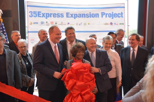 Local and state officials gathered to celebrate the substantial completion of 35Express.